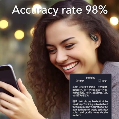 Al Translation Earphones - over 164 languages + Earphone Charging Case + Charging Cable + User Manual
