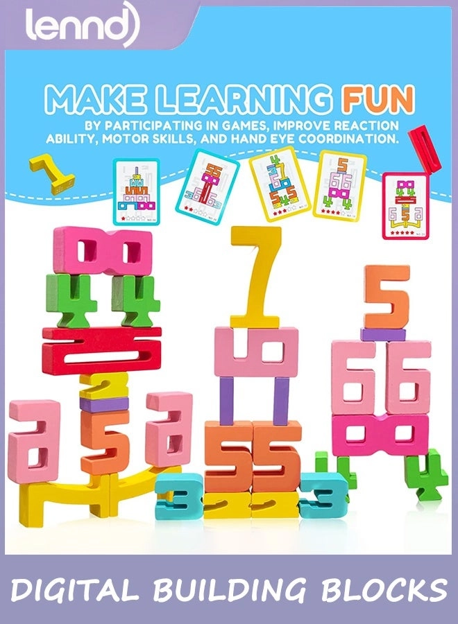 Wooden Number Building Blocks - 3+ Years Old 20 pieces