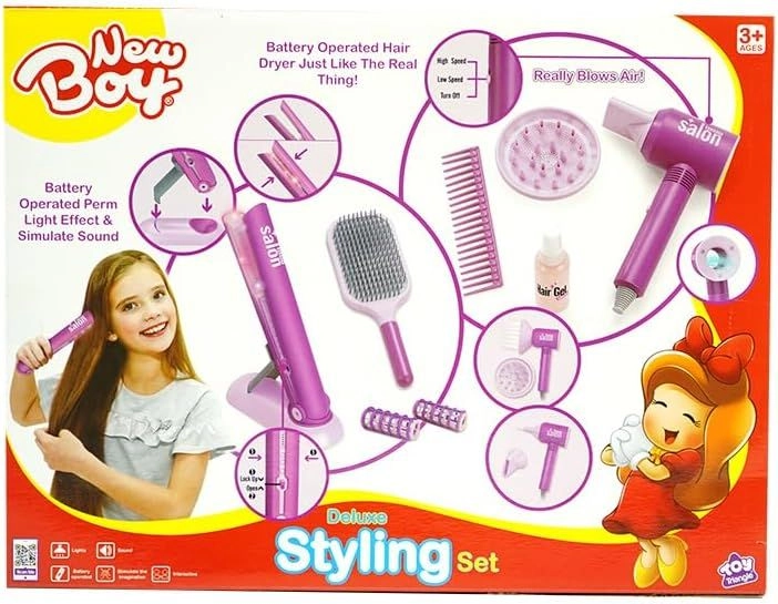Deluxe Styling Set Hair Blower - Pink 3+