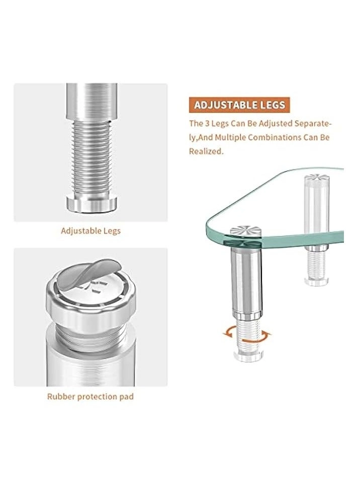 Monitor Stand Riser - White Height Adjustable 8.6cm-12.4cm