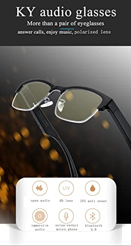 Bluetooth Glasses - Bluetooth 5.0 5-hour call time