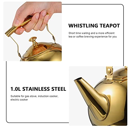 Stainless Steel Tea Pot - 3 pcs 19X18X13CM Gold