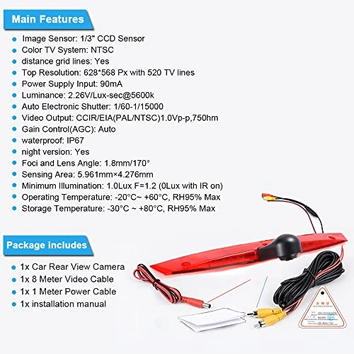 HD IP68 Rear View Camera - Night vision 1280x 720 pixels + 7'' Monitor