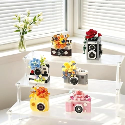 6 Mini Flowers Camera Micro Bricks Building Set - 1652 pcs