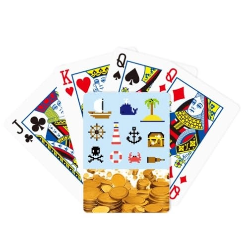 Summer Sail Treasue Hunt - Pixel Gold Playing Card