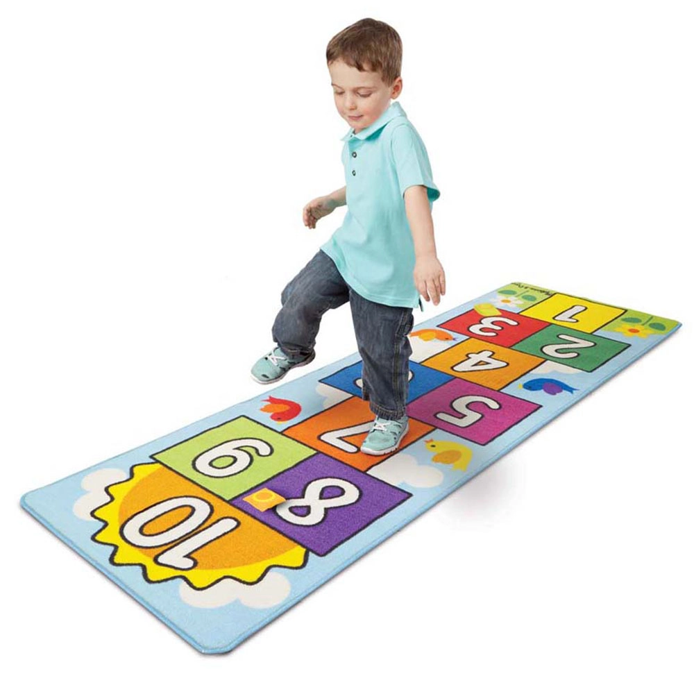 Hop & Count Hopscotch Rug - Suitable for ages 3-7 years.