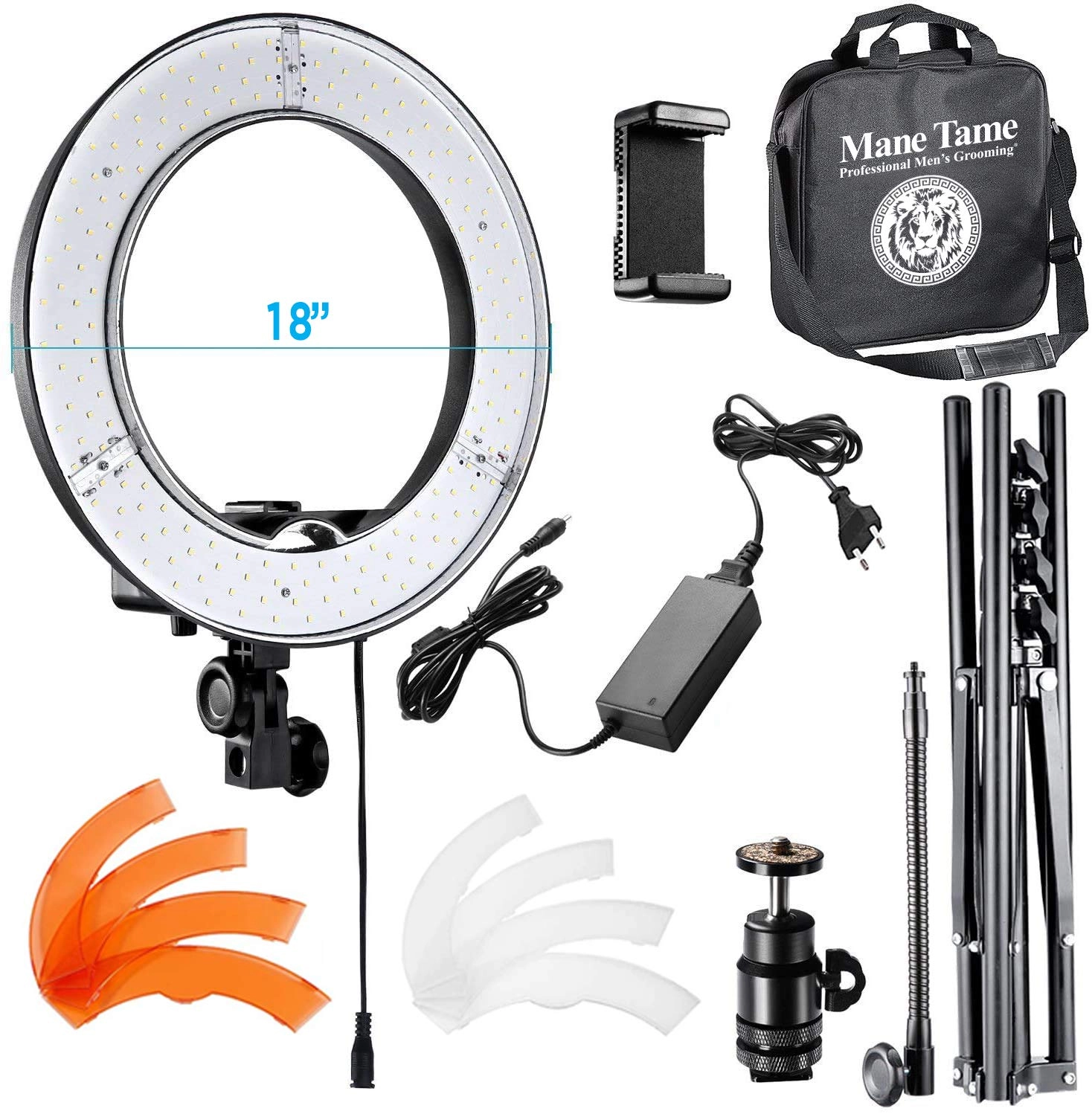 Mane Tame Professional Men's Grooming Ring Light - 18"