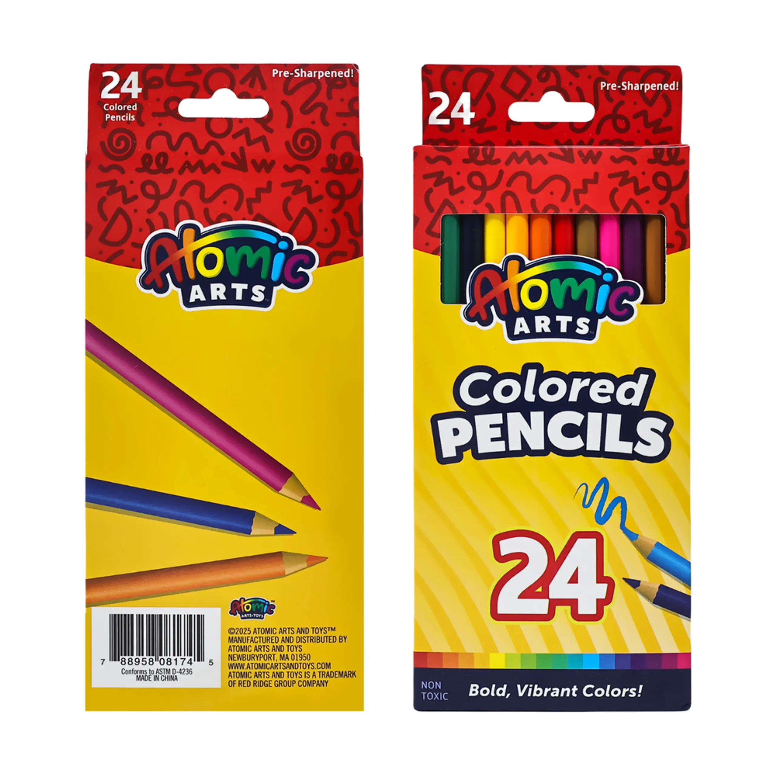 Atomic Arts Colored Pencils - 24 Pcs