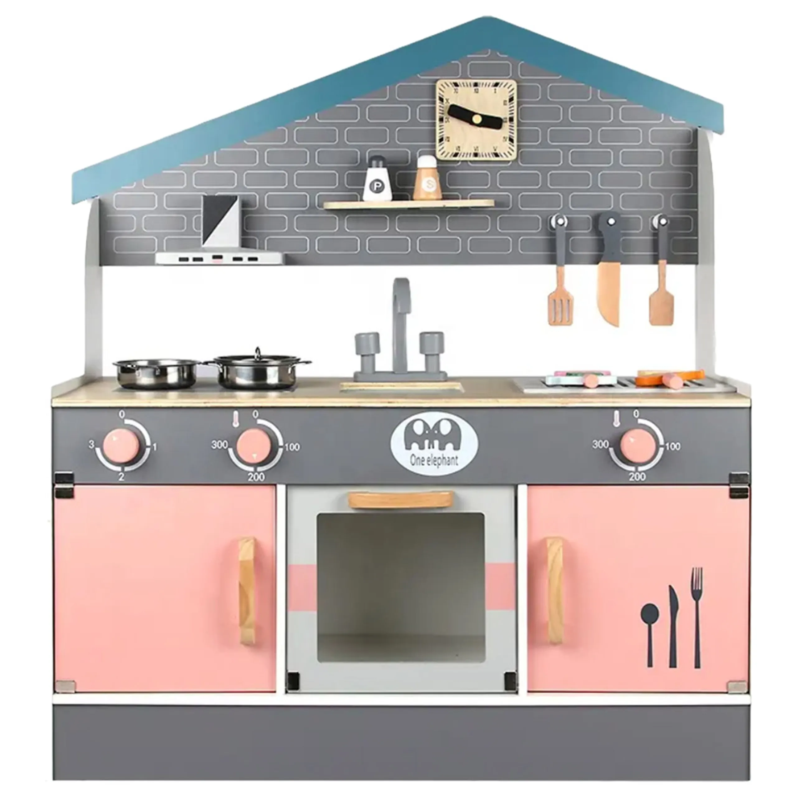 Little Angel Kids Play Kitchen Wooden Toy Set (GF-MSN21007)