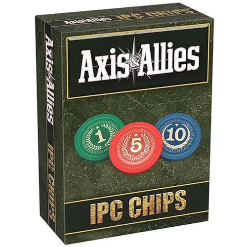 Renegade Game Studios Axis Allies IPC Chips - 75 Weighted Chips 1 5 10 Denominations Plastic Storage Tray