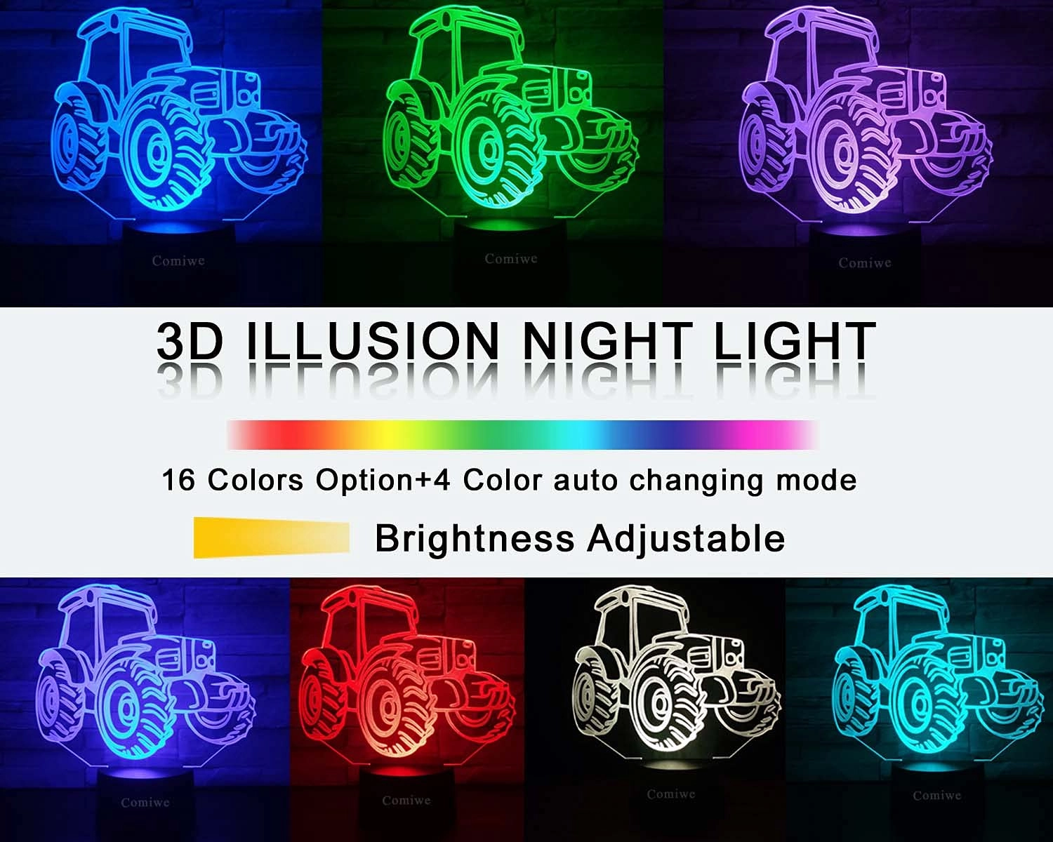 Tractor Night Light - White