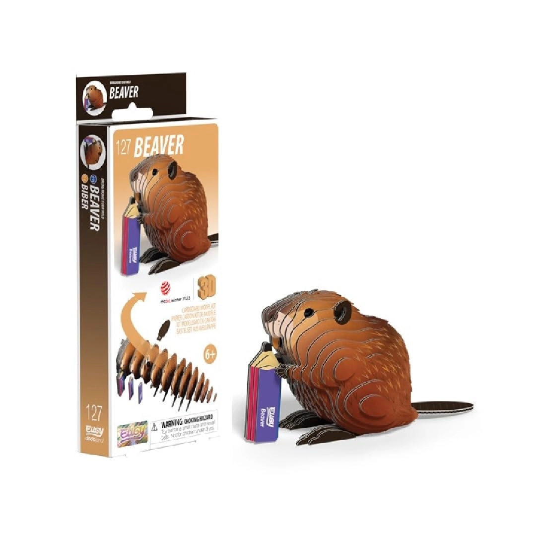 Eugy 127 Beaver - 3D Model Craft Kit Brown