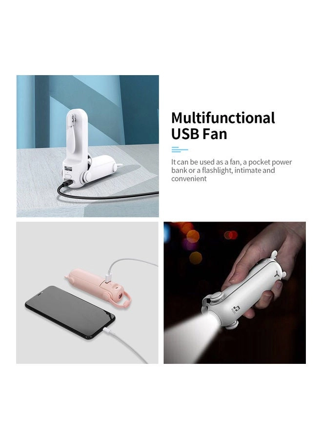 Portable Foldable Handheld Mini Fan - 3-In-1 White