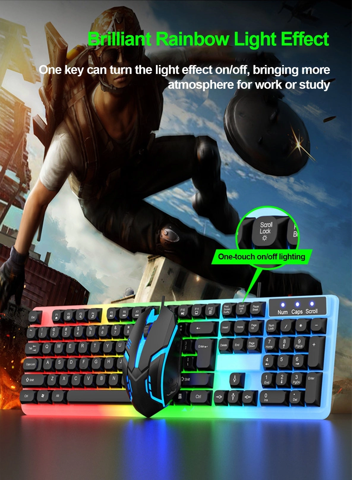 Gaming Keyboard + Gaming Mouse - Wired
