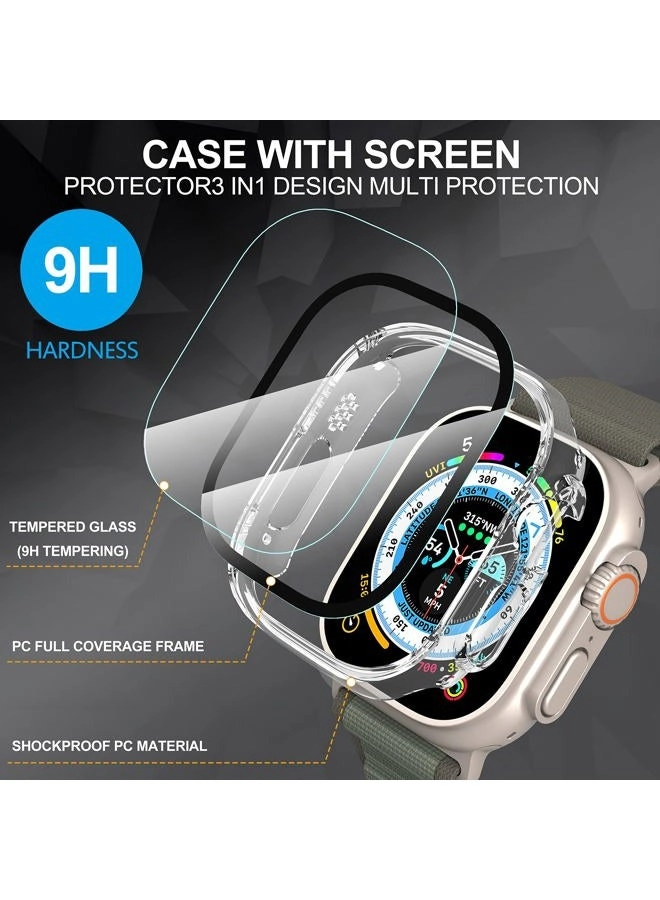 Screen Protector Case for Apple Watch Ultra - Tempered Glass Full Coverage