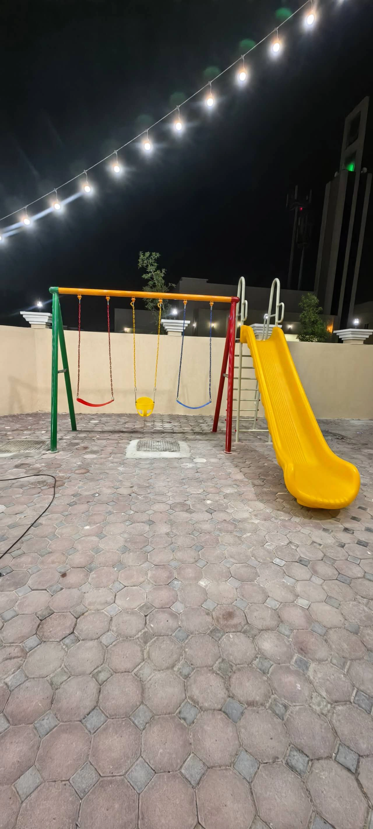 Spring Rider + Round Trampoline - 8FT + Caterpillar Tunnel + Slide and Swing Playground Set + Two Seater Seesaw