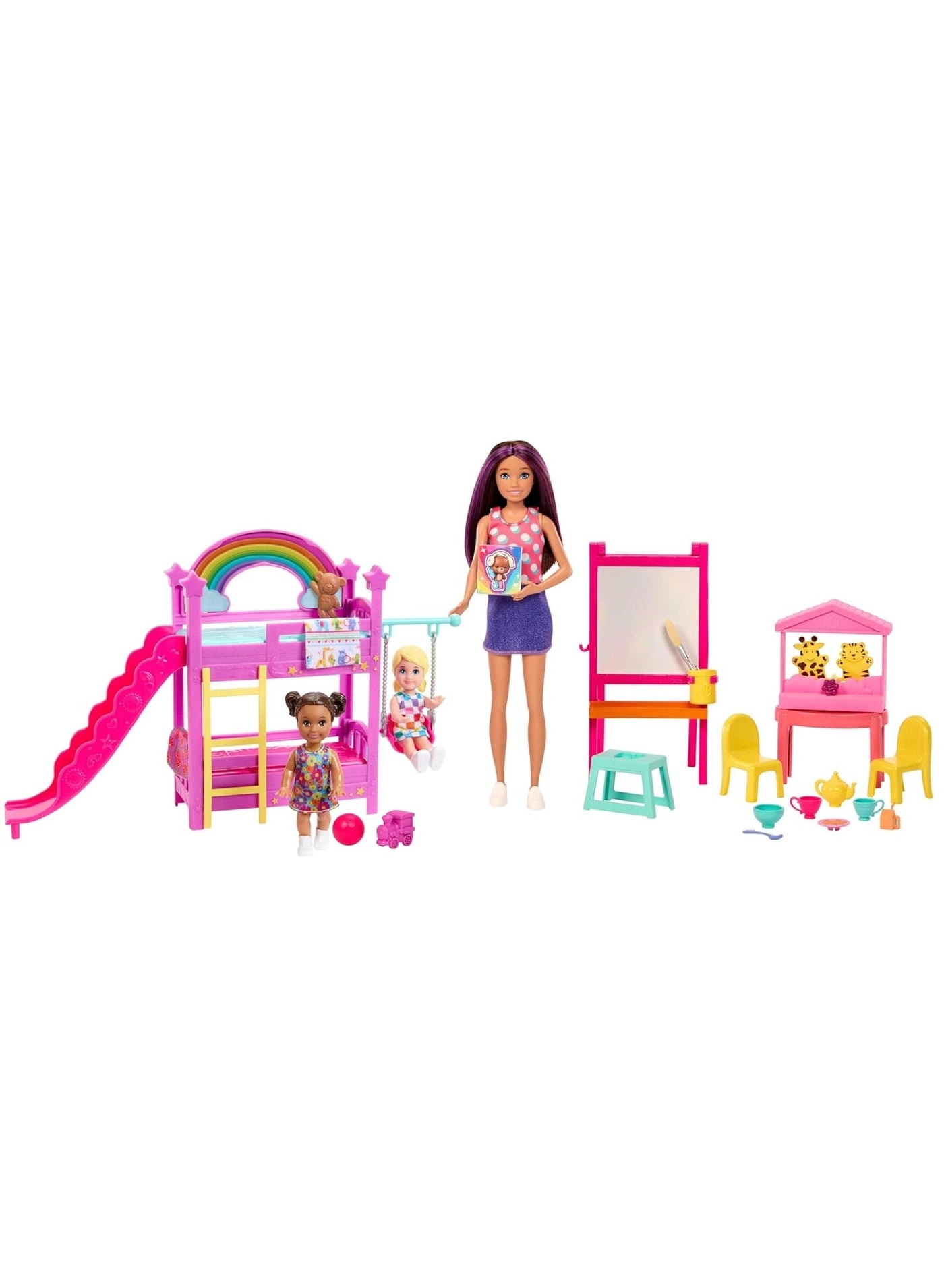 Mattel Skipper Babysitters Inc. Ultimate Daycare Playset - 3 Dolls 15+ Accessories Color-Change Easel