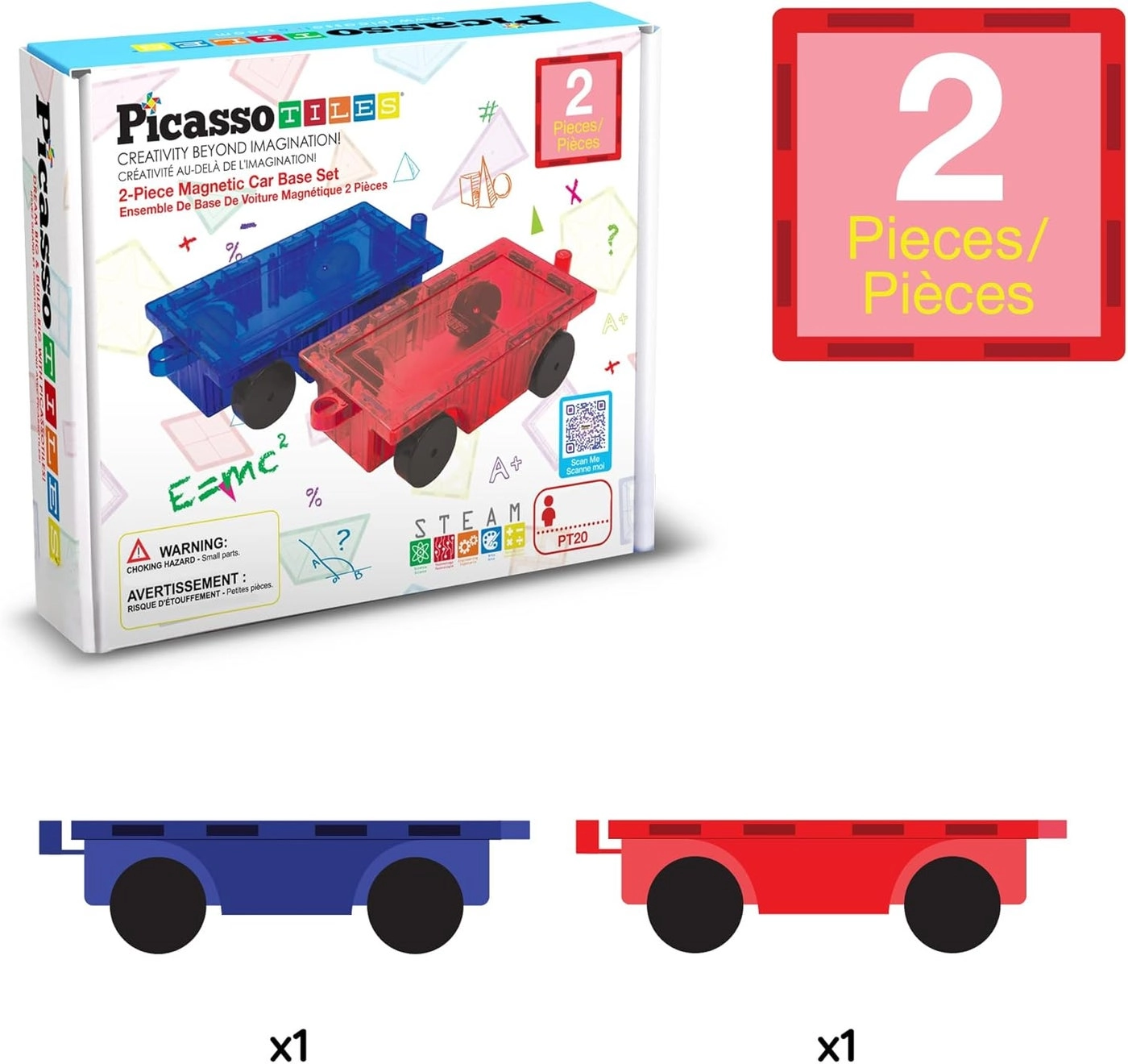Magnetic Tiles Car And Truck Base Set - 2 pcs
