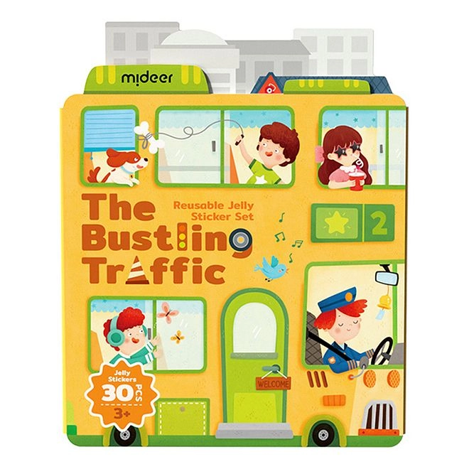 MIDEER Cognitive Growth Activity Sticker Book Reusable Waterproof Durable Non-Toxic 39 pcs