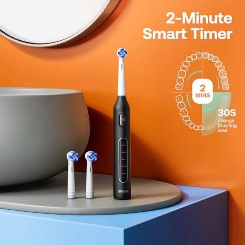 R1 - Rotating Electric Toothbrush 8 Brush Heads Pink