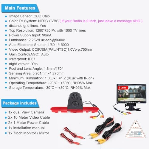TFT LCD Monitor - 7 inch + Reversing Camera