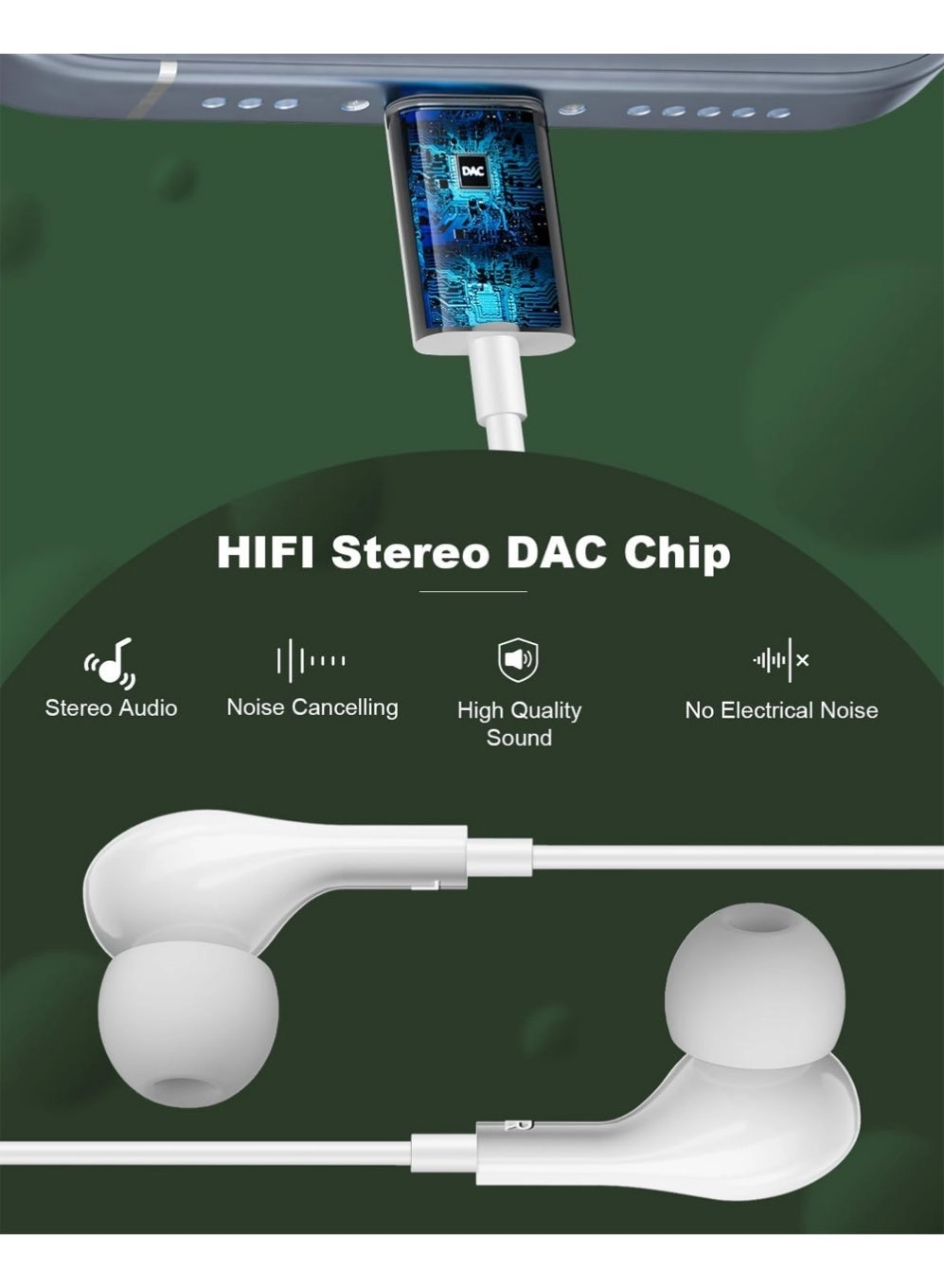 USB C Headphones - Wired Earbud