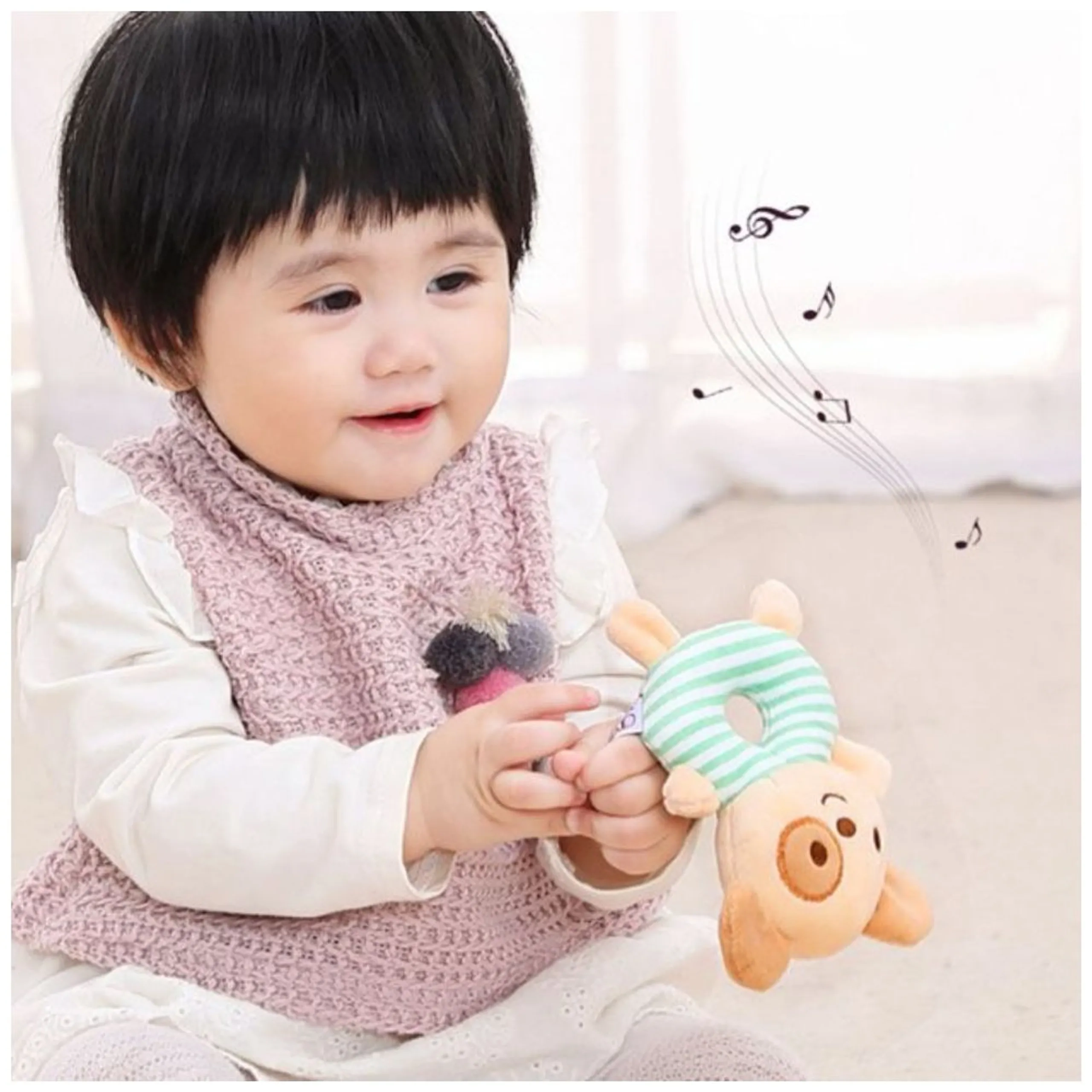 Baby Crib Soft Stuffed Rattle Pacifying Toy - Suitable for 3 months and above