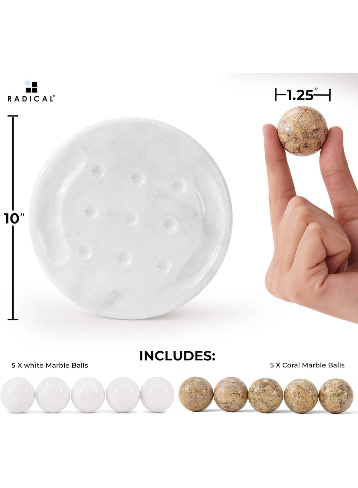 tic_tac_toe - Marble Handmade Red and Coral