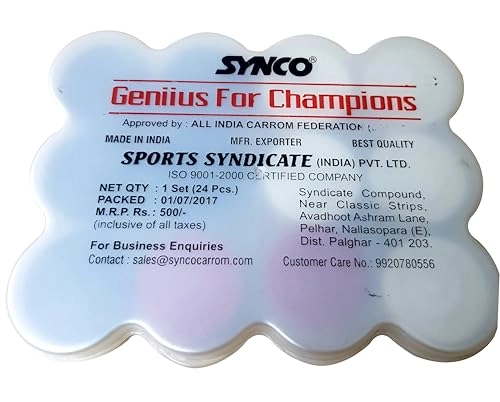 Premia - Carrom Coins Wooden Ashwood Box