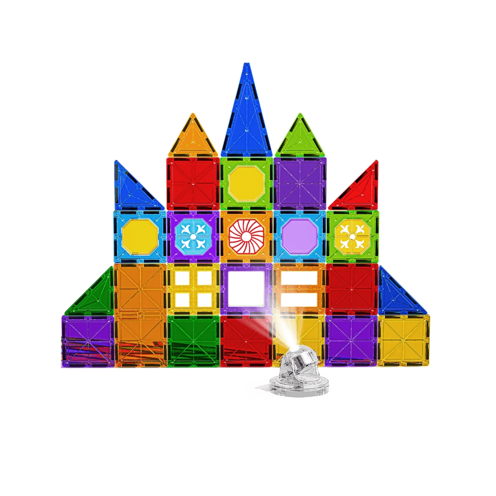 Light Up Magnetic Tiles Castle Set - 37 pcs