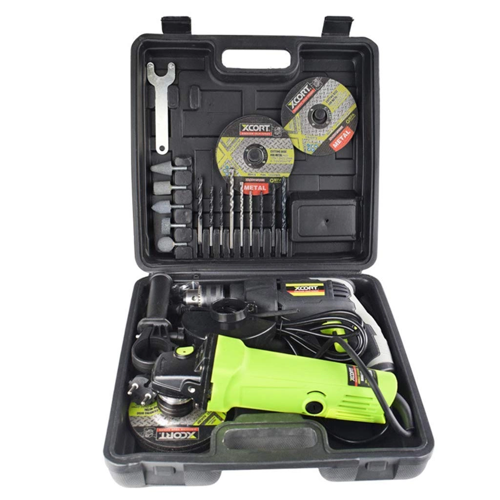KCLQTK Drill Set + Cordless Hammer Drill + Claw Hammer + Wrenches + Pliers
