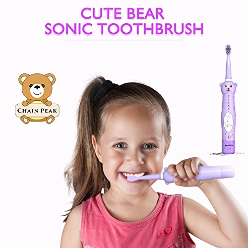 Kids Sonic Electric Toothbrush - Rechargeable 6 Brush Heads 2 Min Timer
