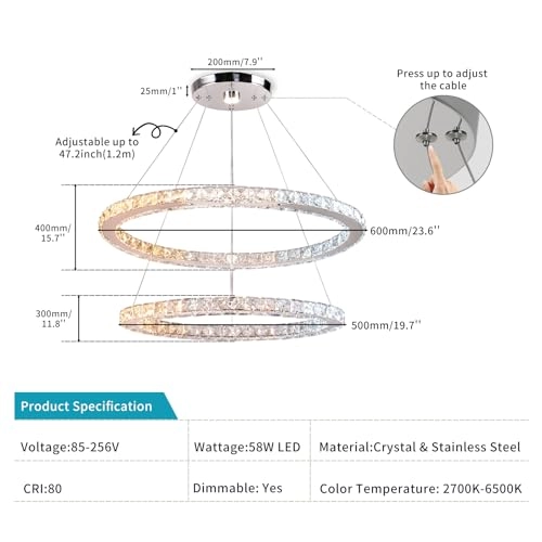 UK-5060Oval-Dimmable - 2500K–6500K Dimmable