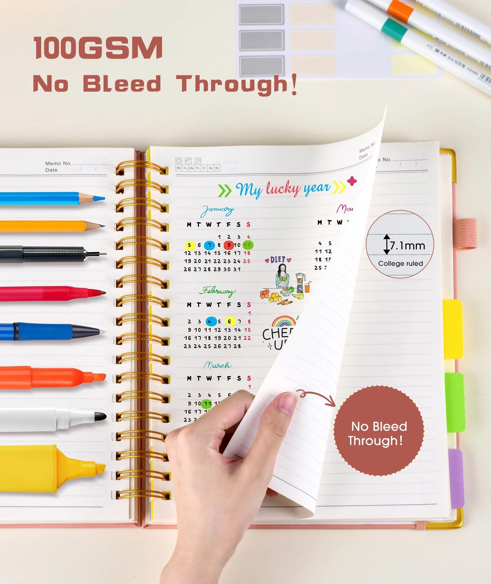 Hardcover Spiral Notebook A5 Spiral - Lined 300 Pages