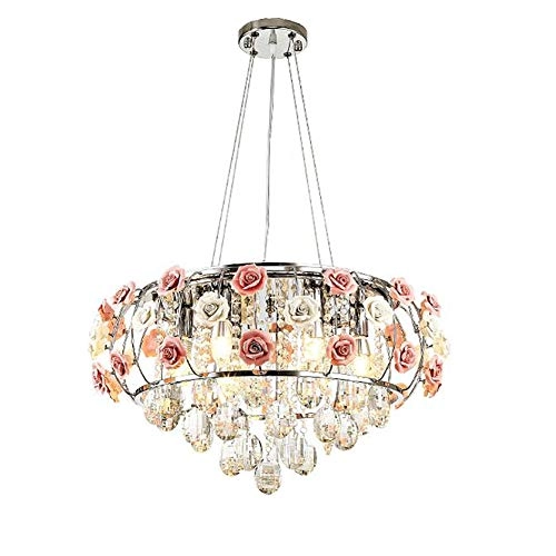 Romantic Rose Crystal Chandelier - Silver 62*38cm