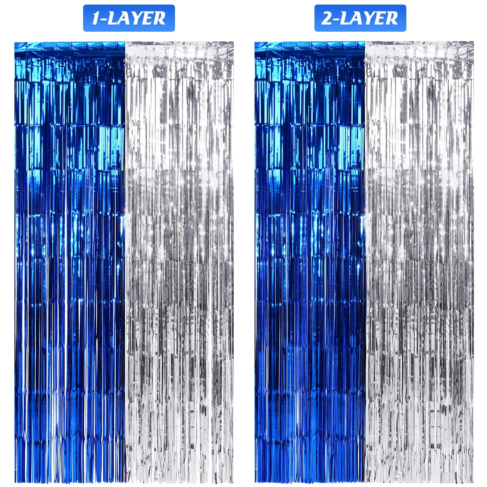 Foil Fringe Curtain - 3 Birthday Graduation Prom Wedding Pack