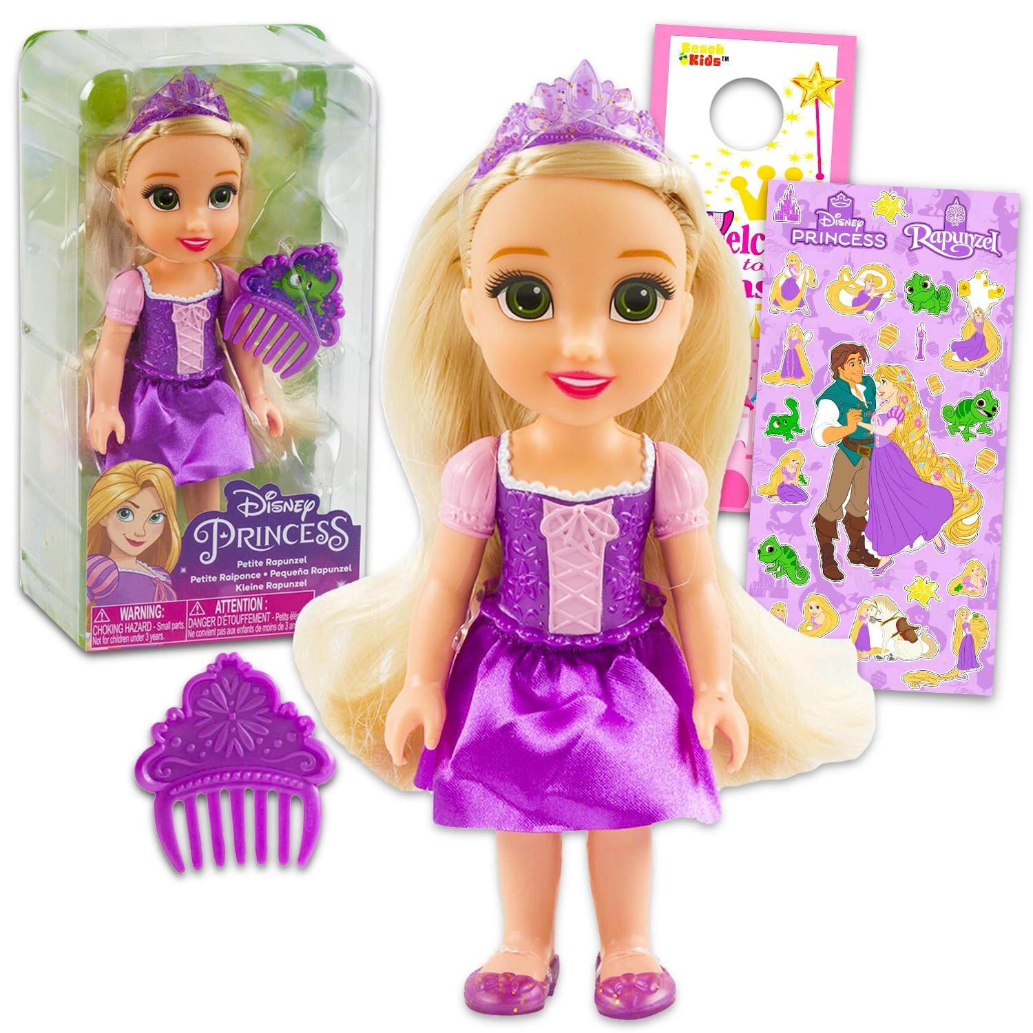 Rapunzel Doll - 6 inches 4 Pc Tangled Gift Set
