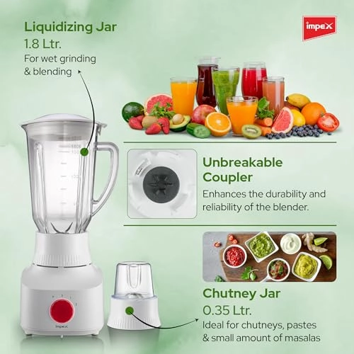 BL 3509 - 2 in 1 Blender & Grinder 2-Speed Control with Pulse Motor Overheat Protection