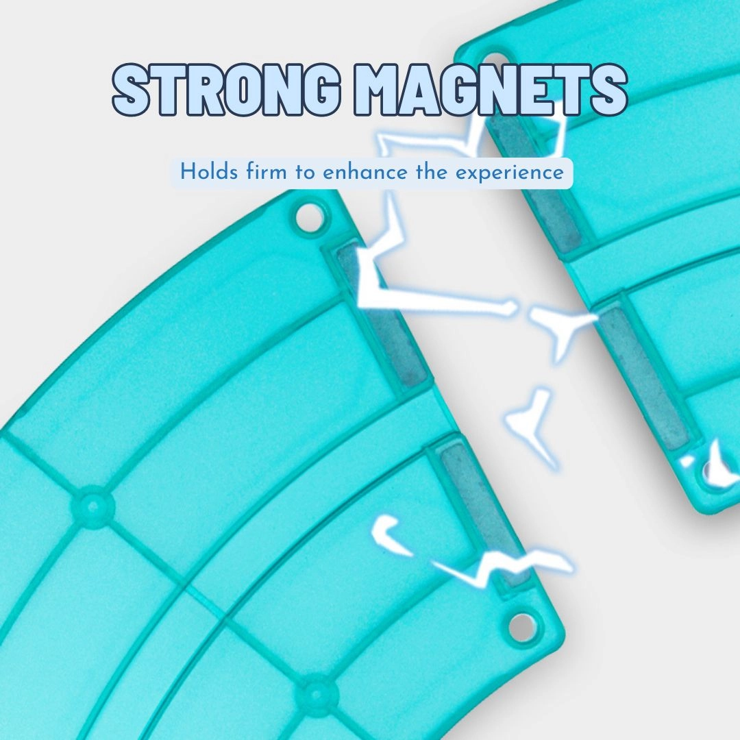 Grooved Magnetic Tiles - Racing Track 2 Battery-operated Cars