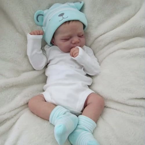 Reborn Baby Doll - 18 Inch Silicone Vinyl Rooted Hair Bundle