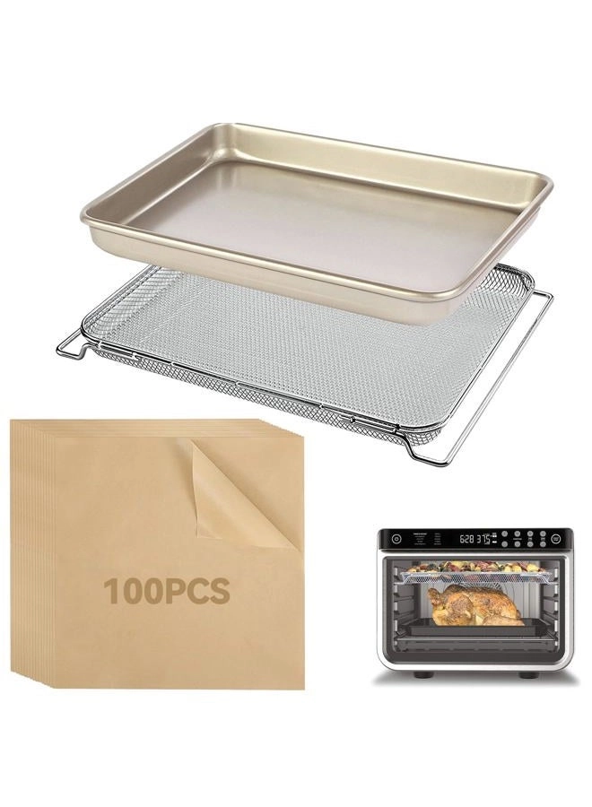 brikinte Baking Pan - Half Sheet non-stick + Mesh Basket - stainless steel