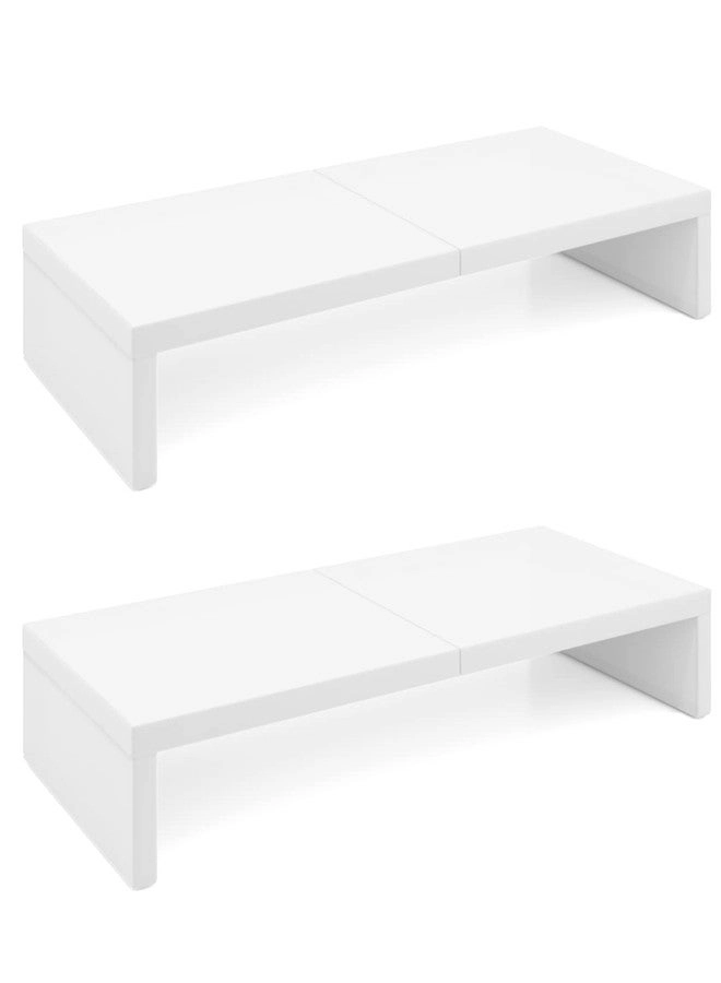 Monitor Stand Riser - White 2 Pack 2 Tier