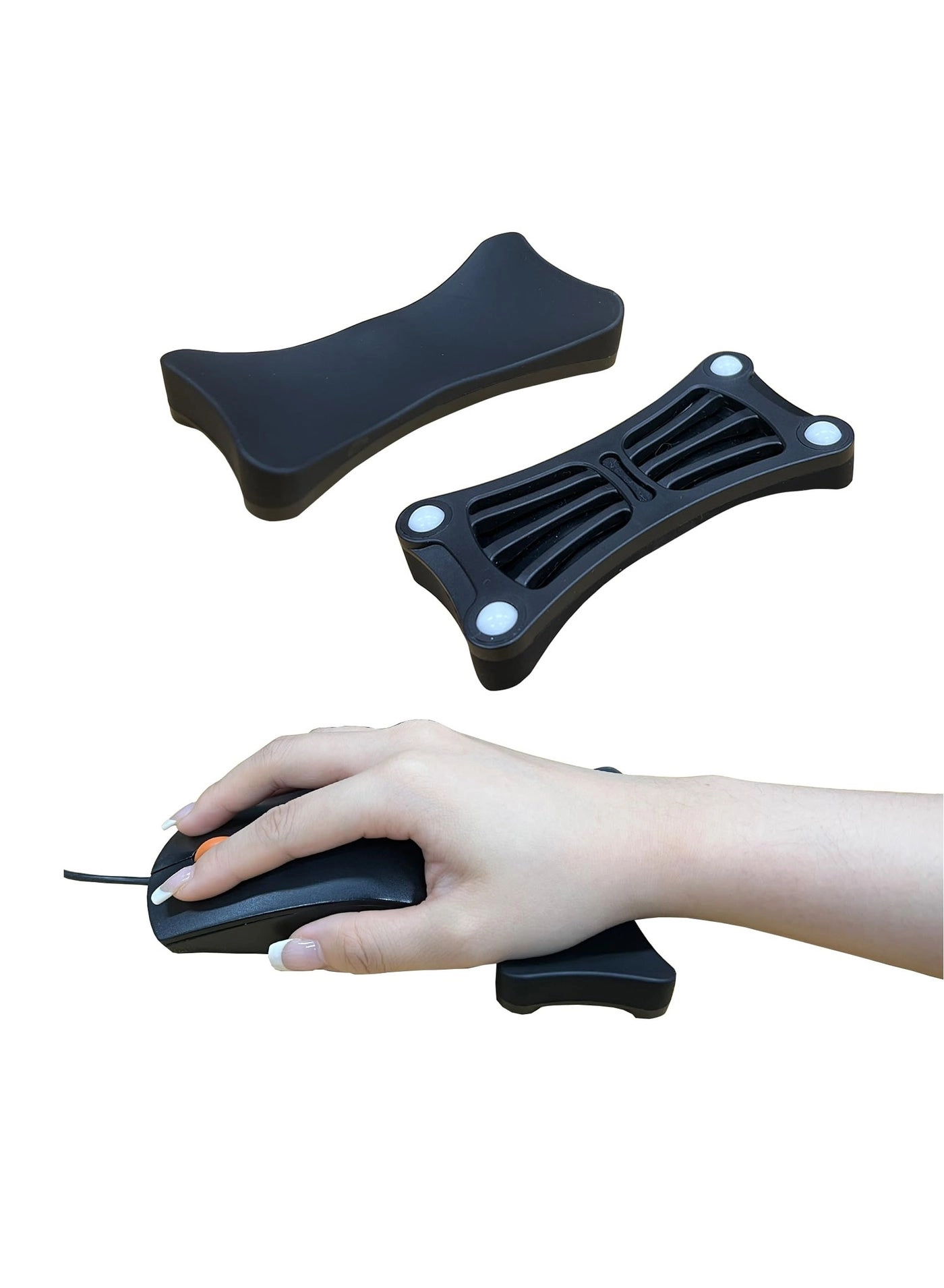 Ergonomic Gliding Palm Rest - Sliding Wrist Pad 4 Scroll Wheels 1.8 x 3.6 x 0.6 inches