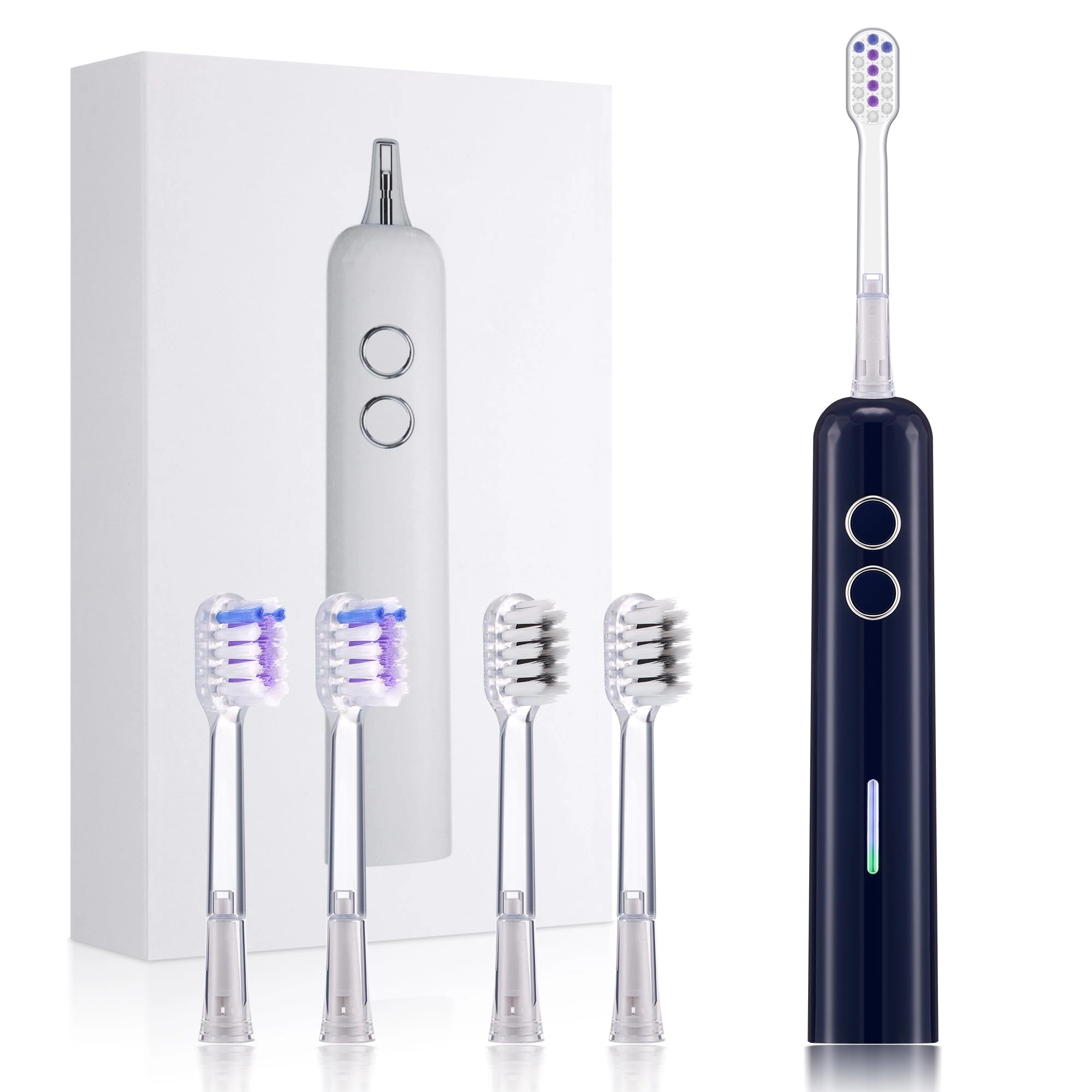 ZUAMEGU Sweeping Vibrating Electric Toothbrush - 4 Brush Heads 60 Days 3 Modes