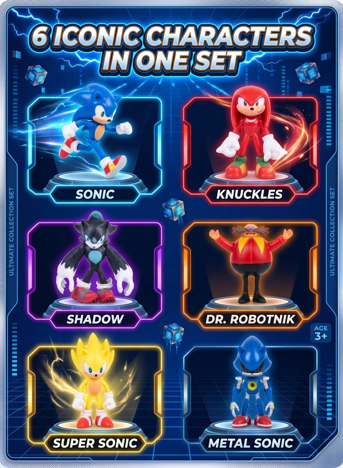Adventure Heroes - Sonic + Tails + Knuckles + Shadow (3055) 6 pcs