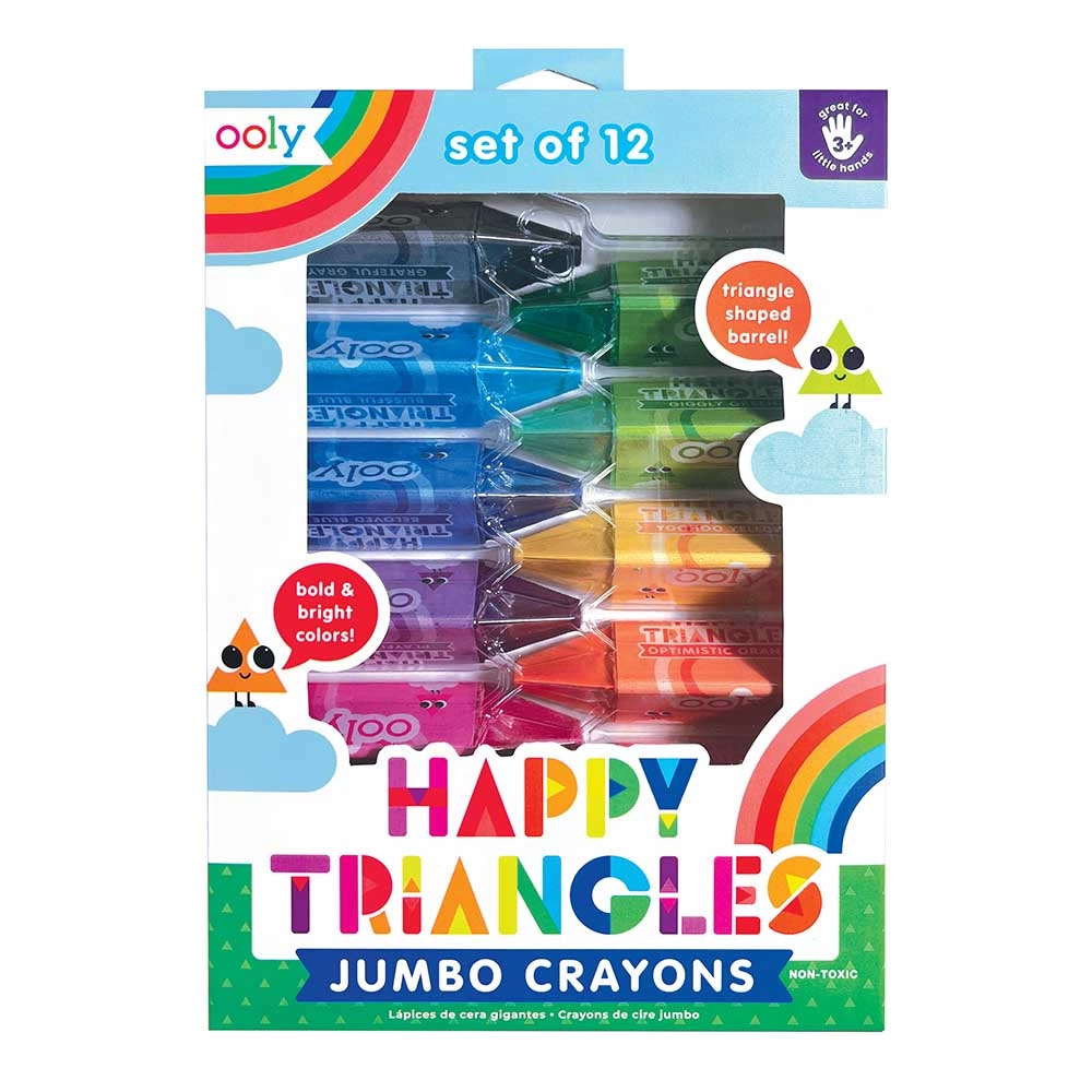 Happy Triangles Jumbo Crayons - Pack of 12