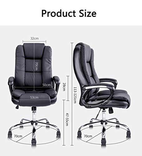 Desk Chair - PU Leather Brown High Back