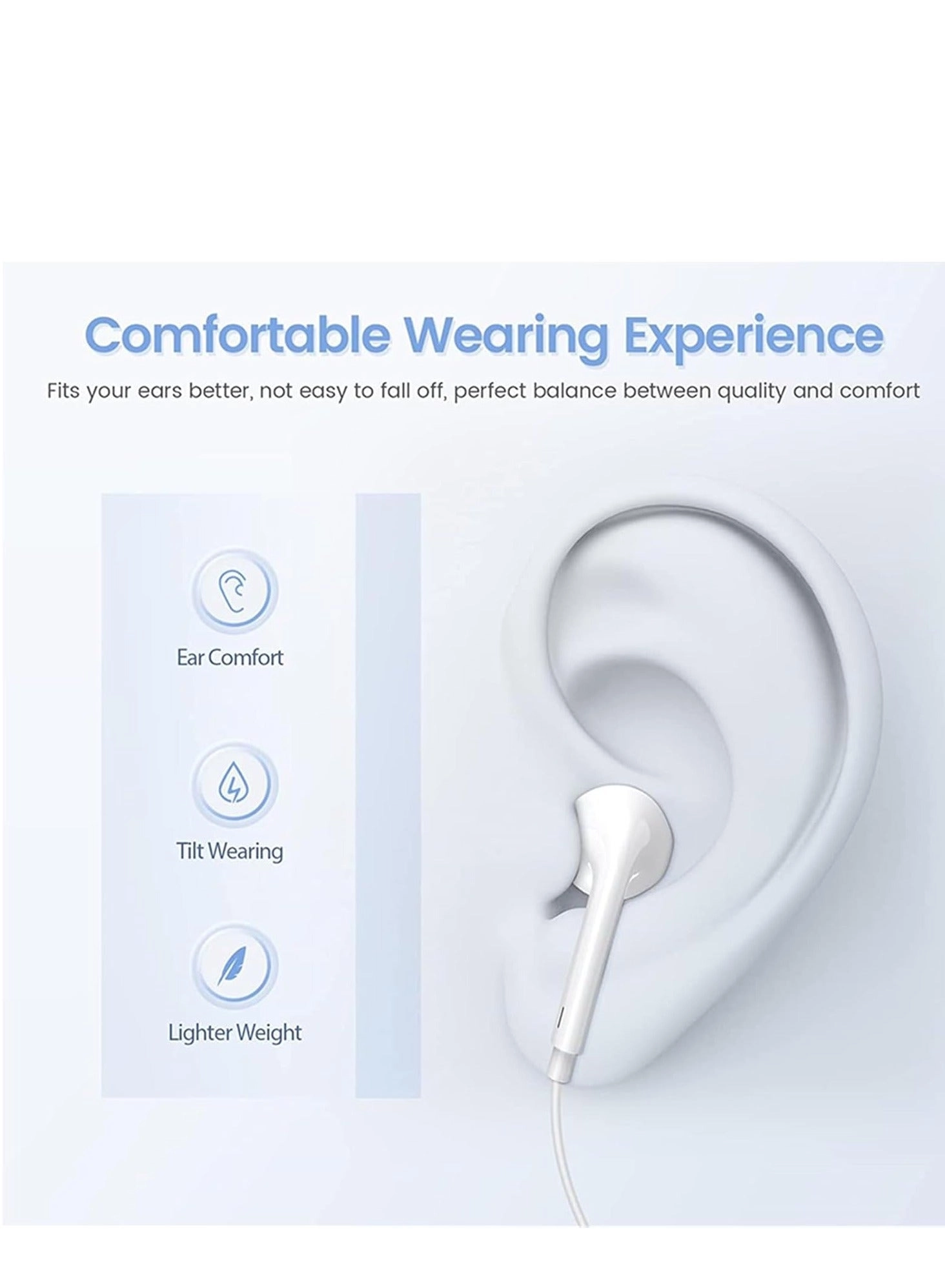 Ear Earphones Wired Earbud Pack