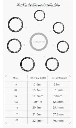 Smart Health Ring - Size 9 Black 7 Day Battery