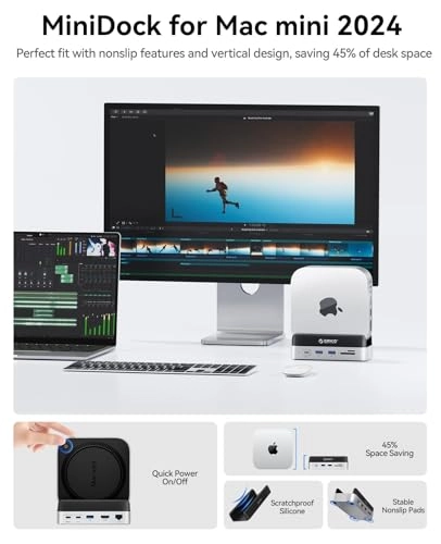 MiniLink - Mac mini M4 Aluminium USB C Hub SSD Housing for M.2 NVMe/SATA